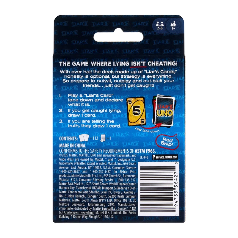 Liar's UNO Card Game for Families and Game Nights