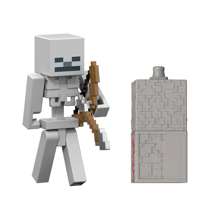 Minecraft Skeleton Action Figure with Accessory and Redstone Piece