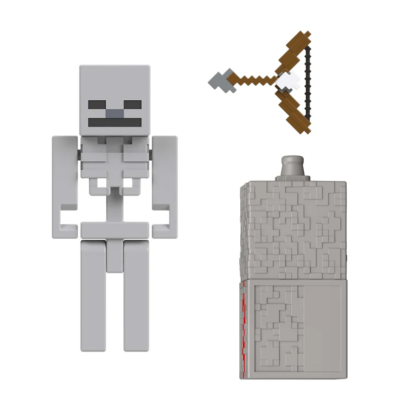 Minecraft Skeleton Action Figure with Accessory and Redstone Piece