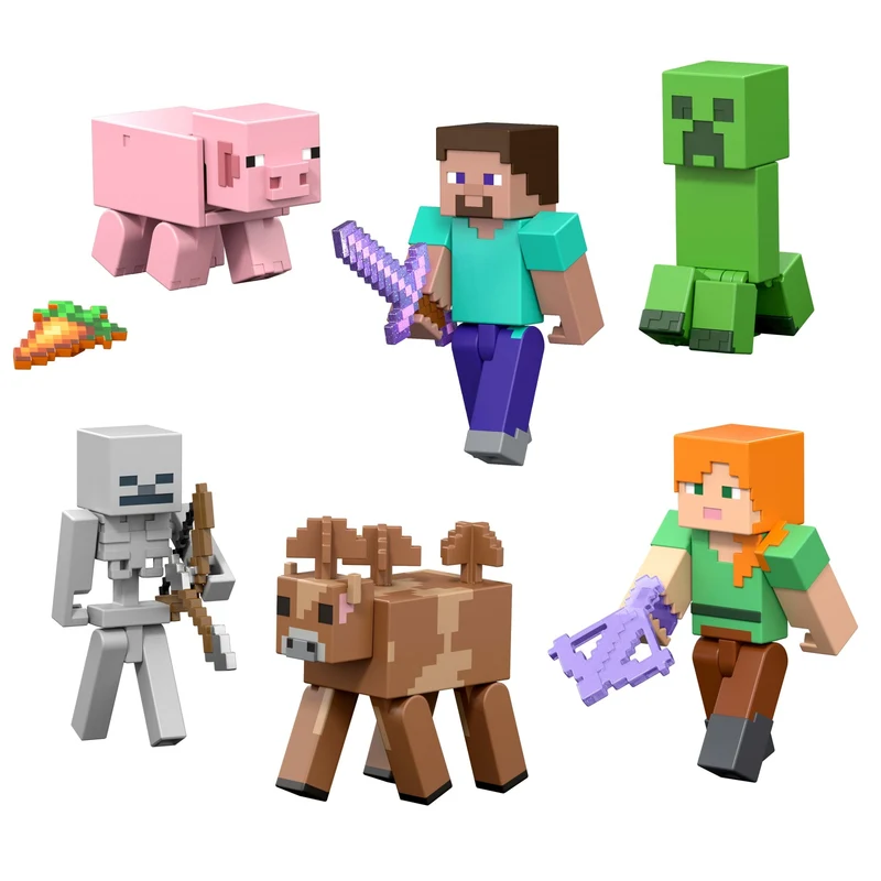 Minecraft Skeleton Action Figure with Accessory and Redstone Piece
