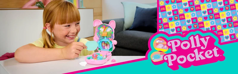 Polly Pocket Tea Party Bunny Compact Playset with Micro Doll