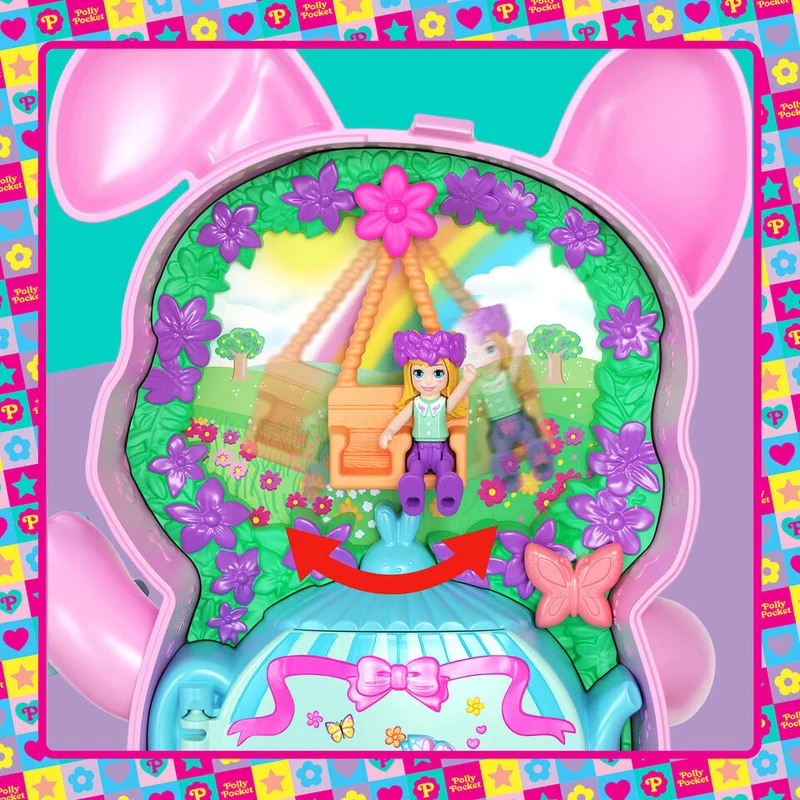 Polly Pocket Tea Party Bunny Compact Playset with Micro Doll