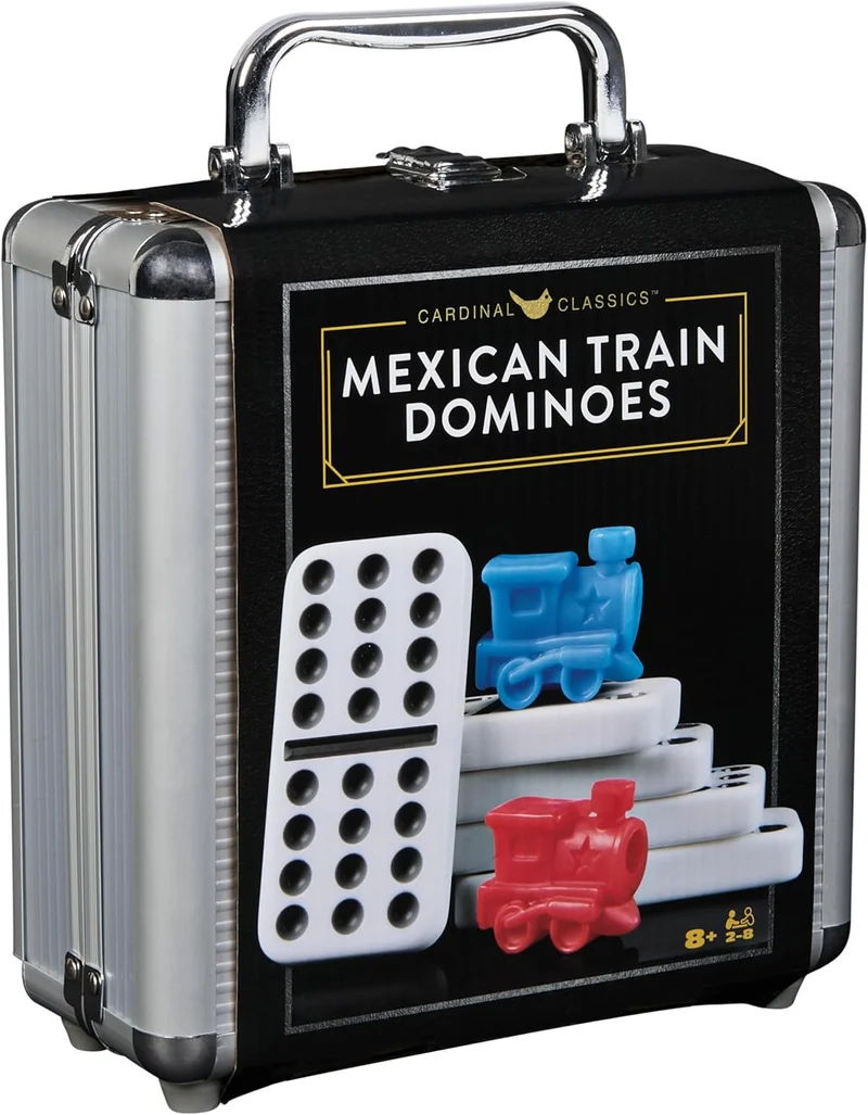 Spin Master Mexican Train Dominoes Set in Aluminum Carrying Case