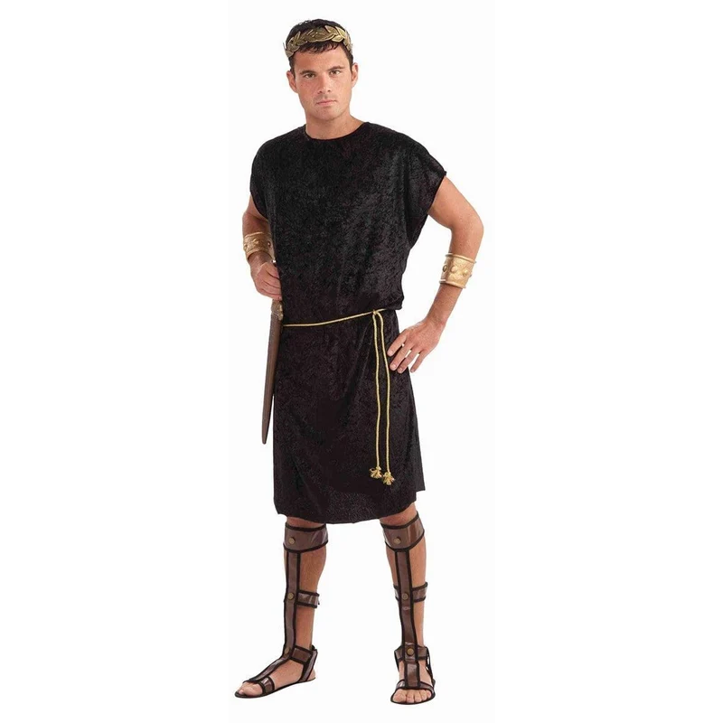 Black roman tunic for plus size men