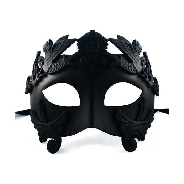 Black roman masquerade mask
