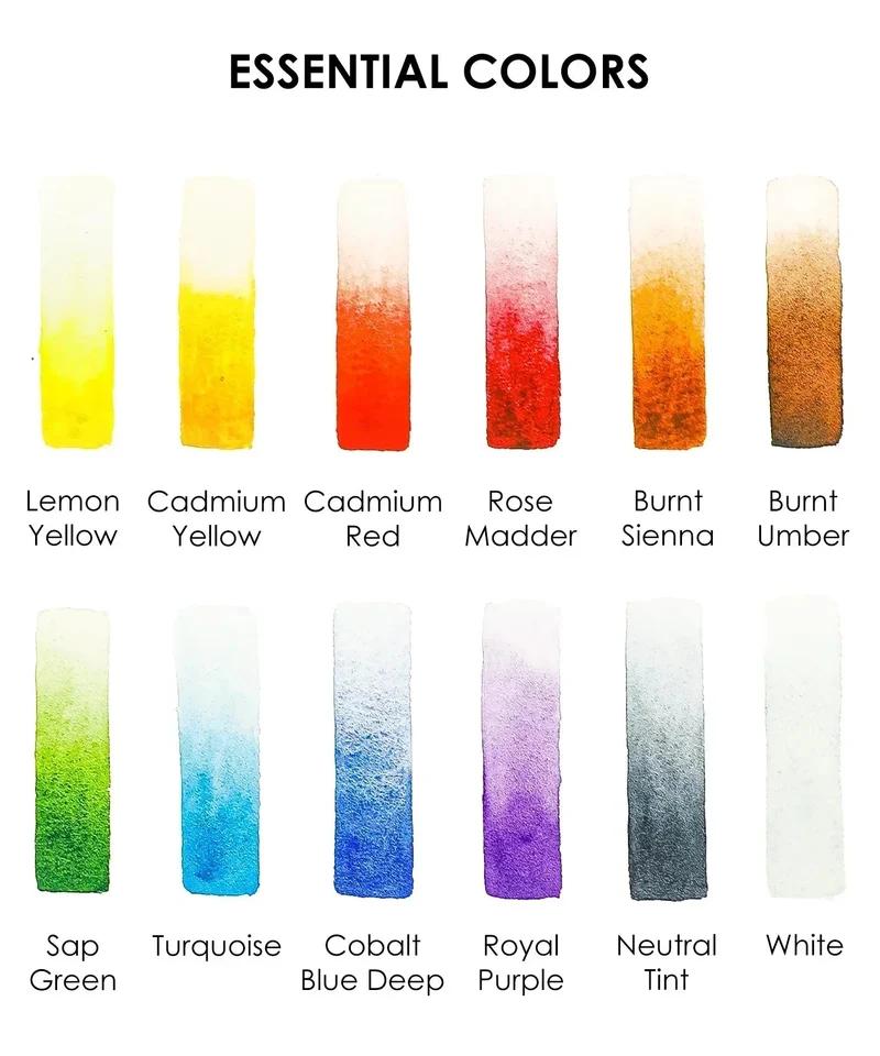 Grabie Watercolor Pocket Essential Portable Artist Colors