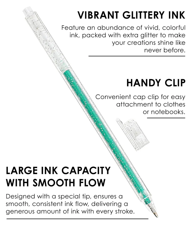 Grabie 18-Piece Iridescent Glitter Gel Ink Pen Set For Artists