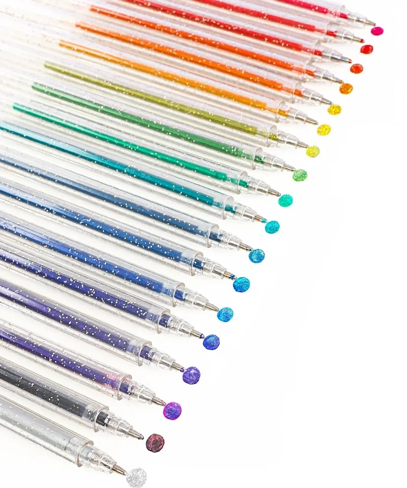 Grabie 18-Piece Iridescent Glitter Gel Ink Pen Set For Artists