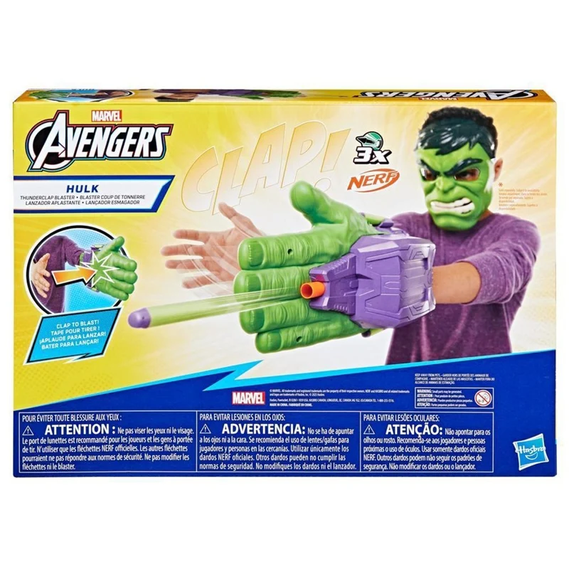 Hulk Thunderclap Blaster Nerf Toy, Avengers, 1 Count