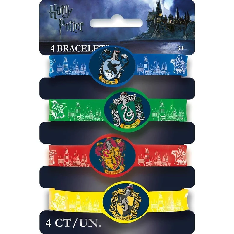 Harry Potter rubber bracelets, 4 per package