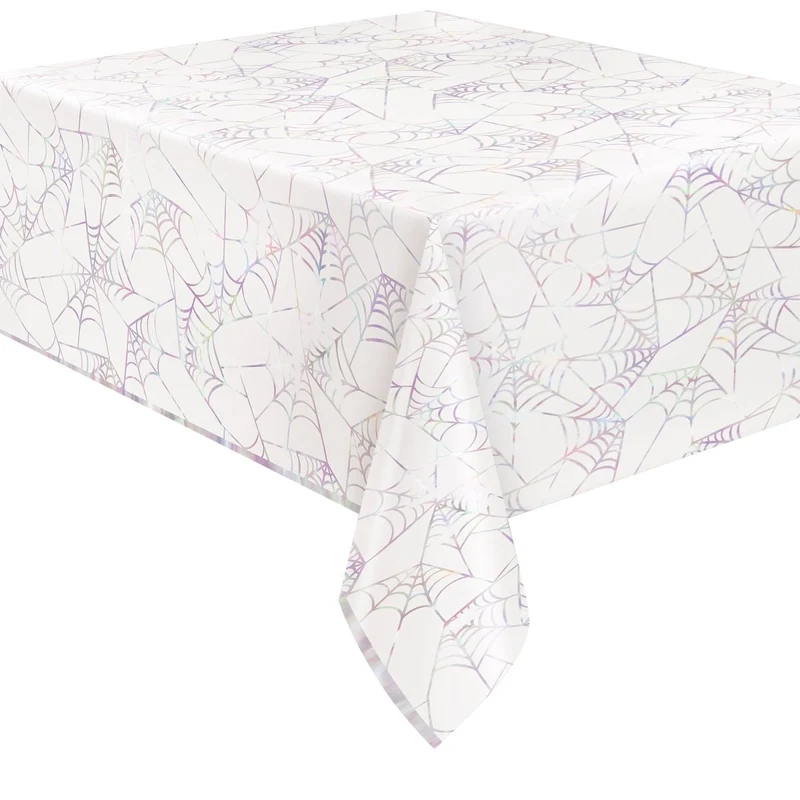 Rectangular Foil Spider Web Table Cover, 54 x 84 Inches, 1 Count