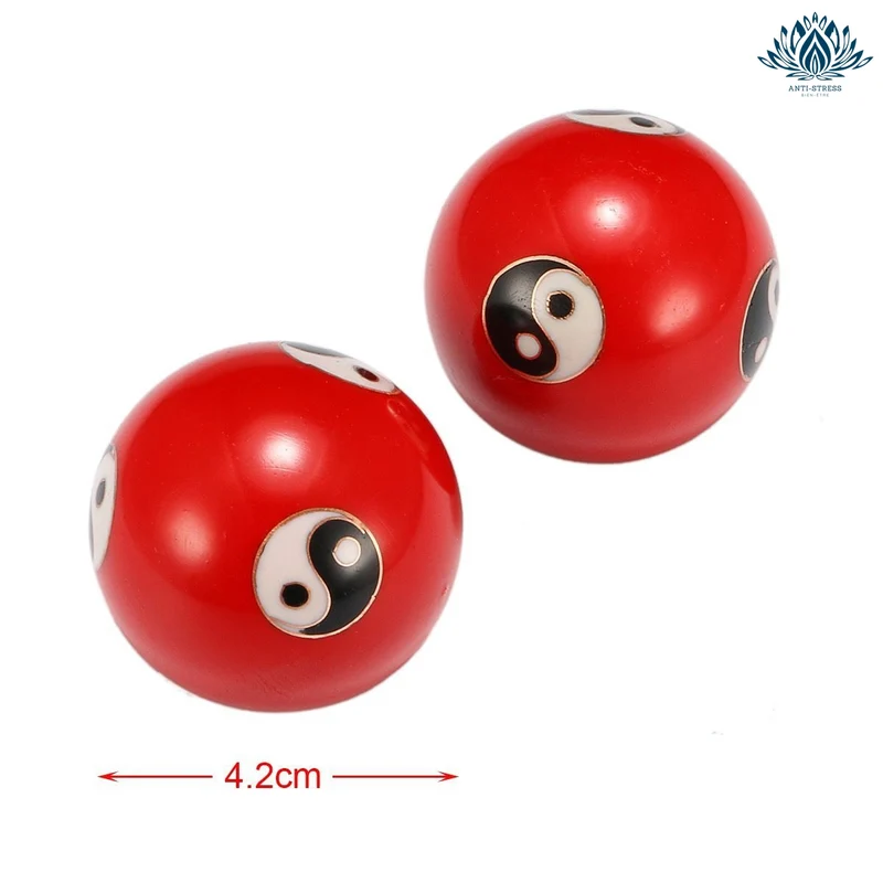 Boules chinoises rouge Yin Yang