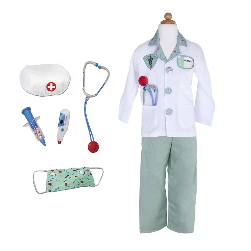 Great Pretenders Green Doctor Costume Set with Accessories Size 5-6