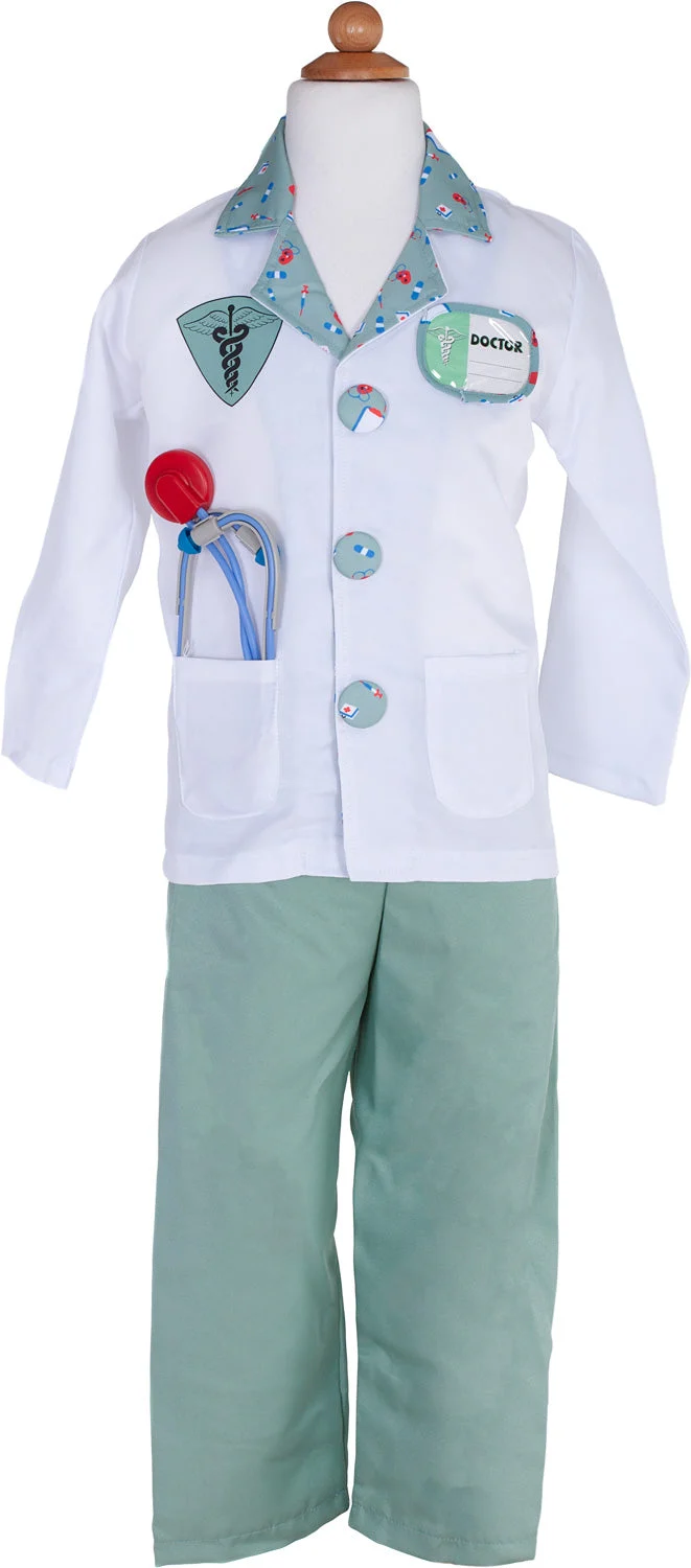 Great Pretenders Green Doctor Costume Set with Accessories Size 5-6
