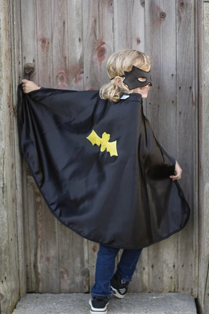 Reversible Spider and Bat Cape with Matching Mask Size 3-4