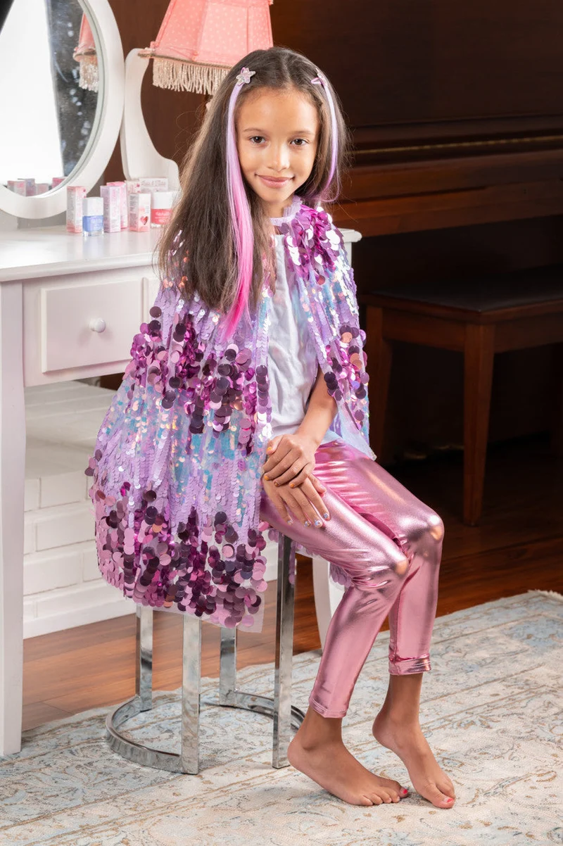 The 5th Avenue Purple Pailette Cape for Kids Size 4-6