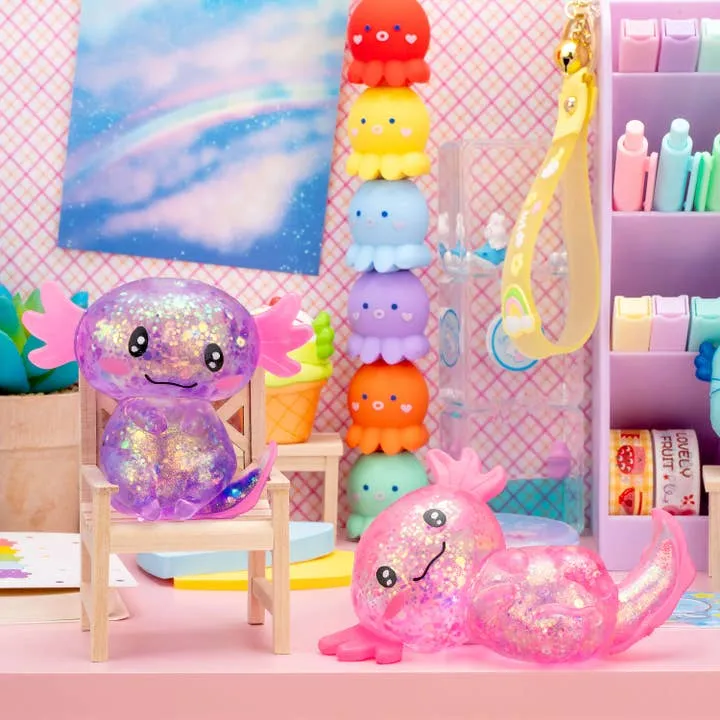 Gummy Axolotl Pets Sensory Squishy Toy, Soft Stress Relief Fun