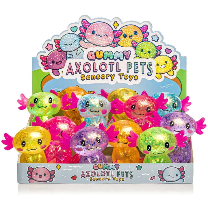 Gummy Axolotl Pets Sensory Squishy Toy, Soft Stress Relief Fun