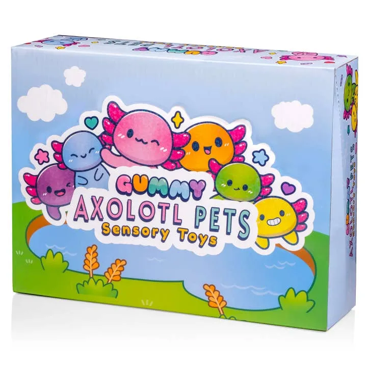 Gummy Axolotl Pets Sensory Squishy Toy, Soft Stress Relief Fun