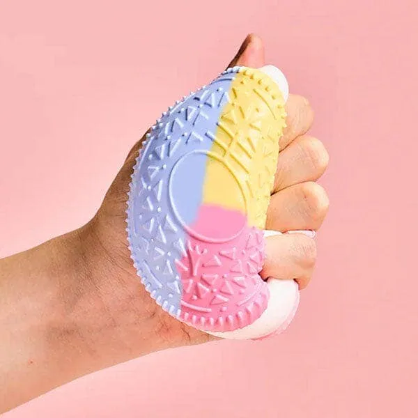 SqueezeSquad Taba Deluxe Premium Silicone Squishy Fidget Toy - Sandwich Cookie