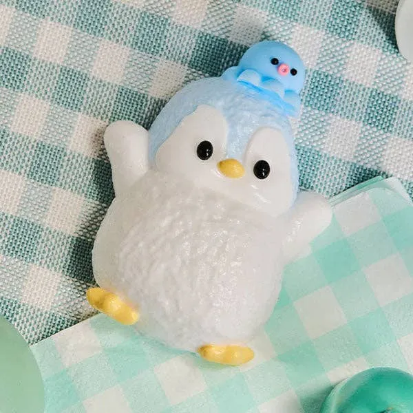 SqueezeSquad Taba Deluxe Premium Silicone Squishy Fidget Toy - Blue Penguin