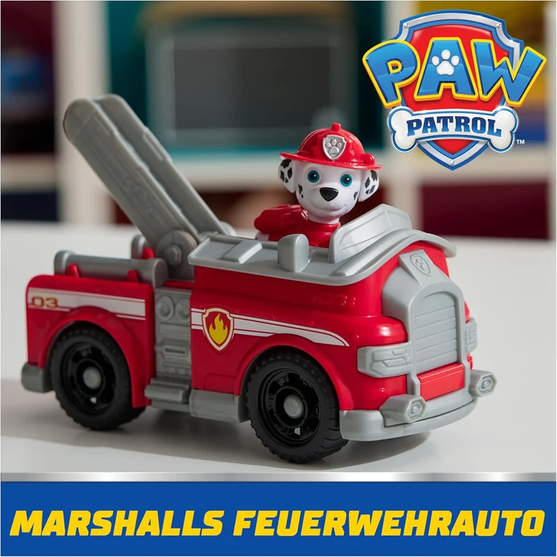 Paw Patrol Marshall Fire Truck Toy with Collectible Action Figure
