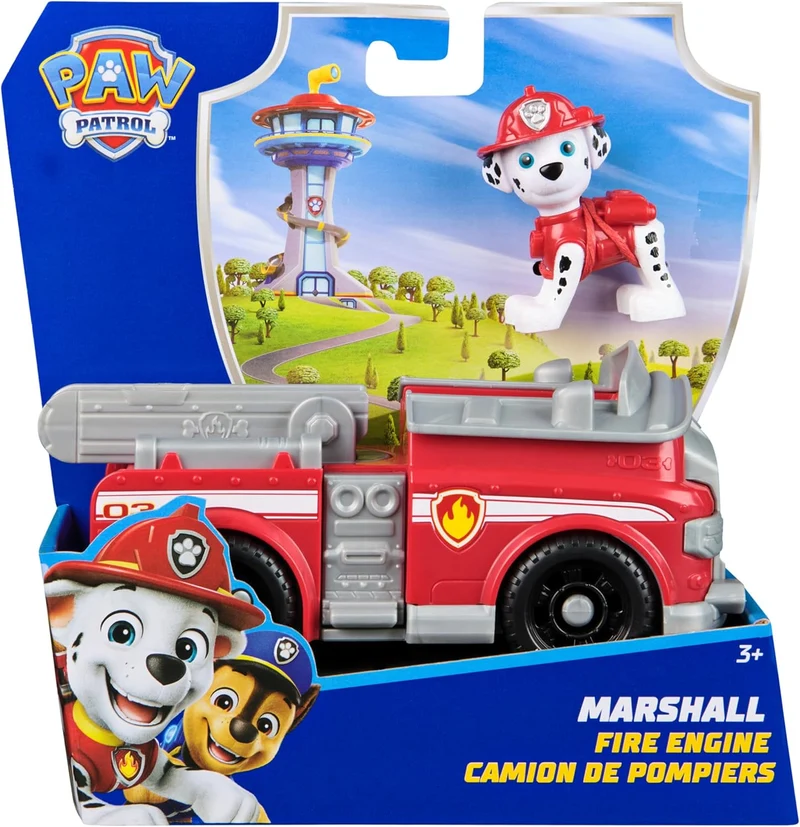 Paw Patrol Marshall Fire Truck Toy with Collectible Action Figure