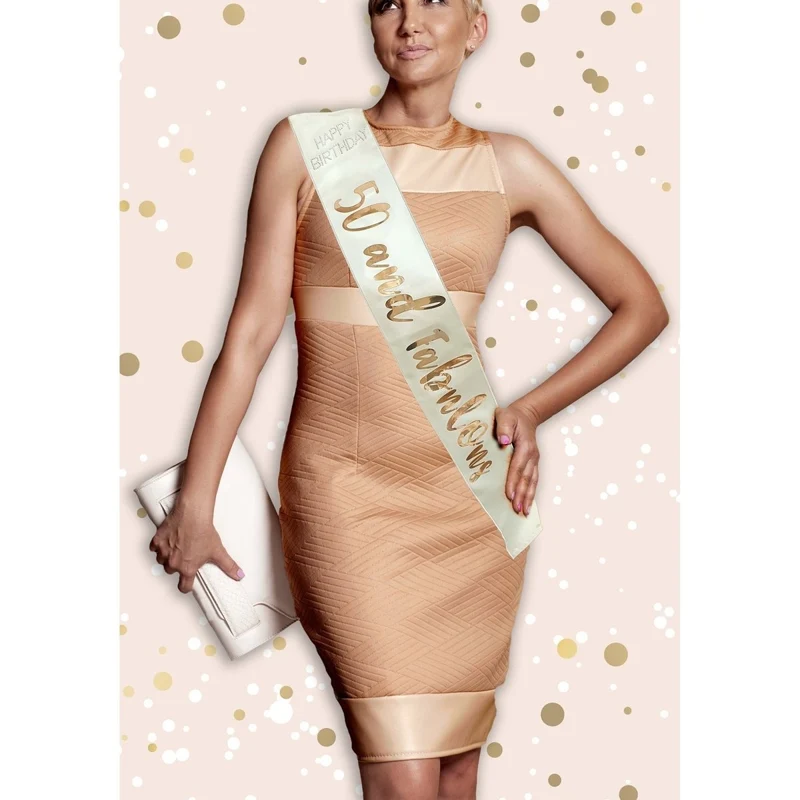 Birthday Sash Rose Gold - 50th