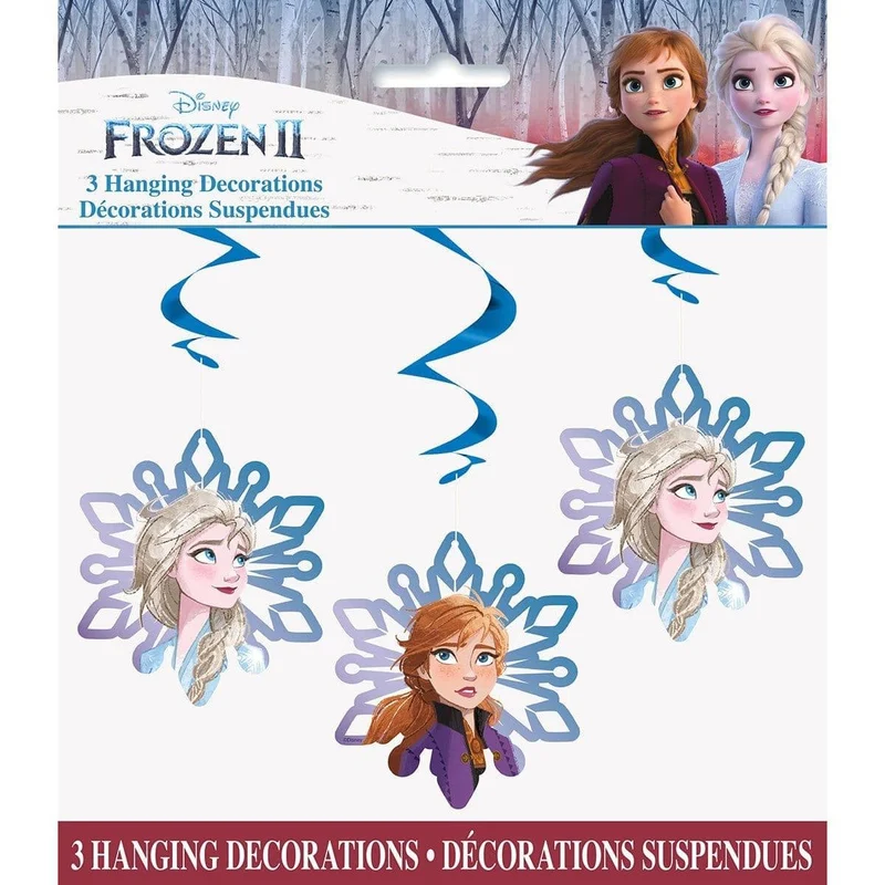 Frozen 2 swirl decorations, 3 per package