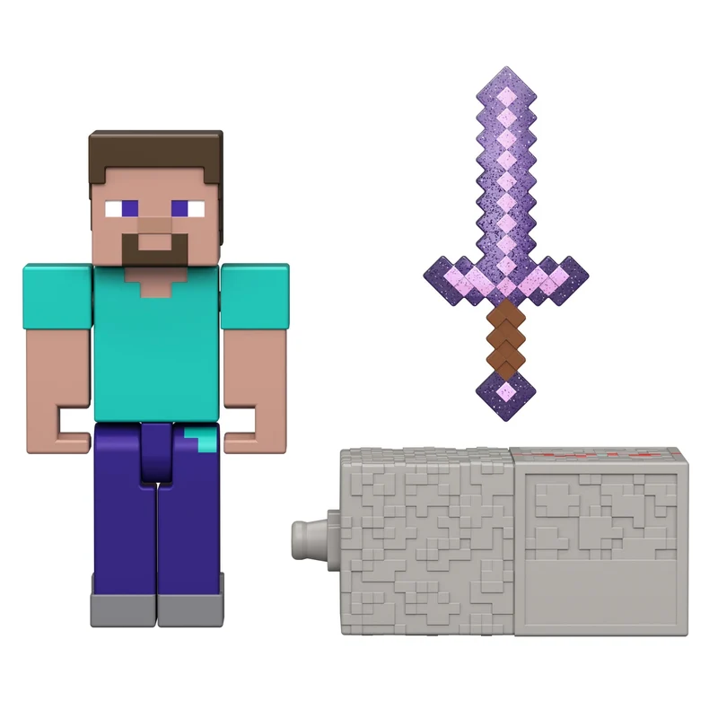 Minecraft Steve Action Figure 3.25 Inch Scale Collectible Toy Accessory Set