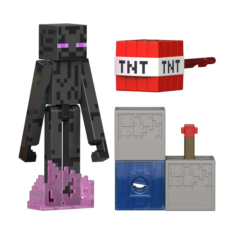 Minecraft Enderman Action Figure with Accessory and Redstone Building Piece