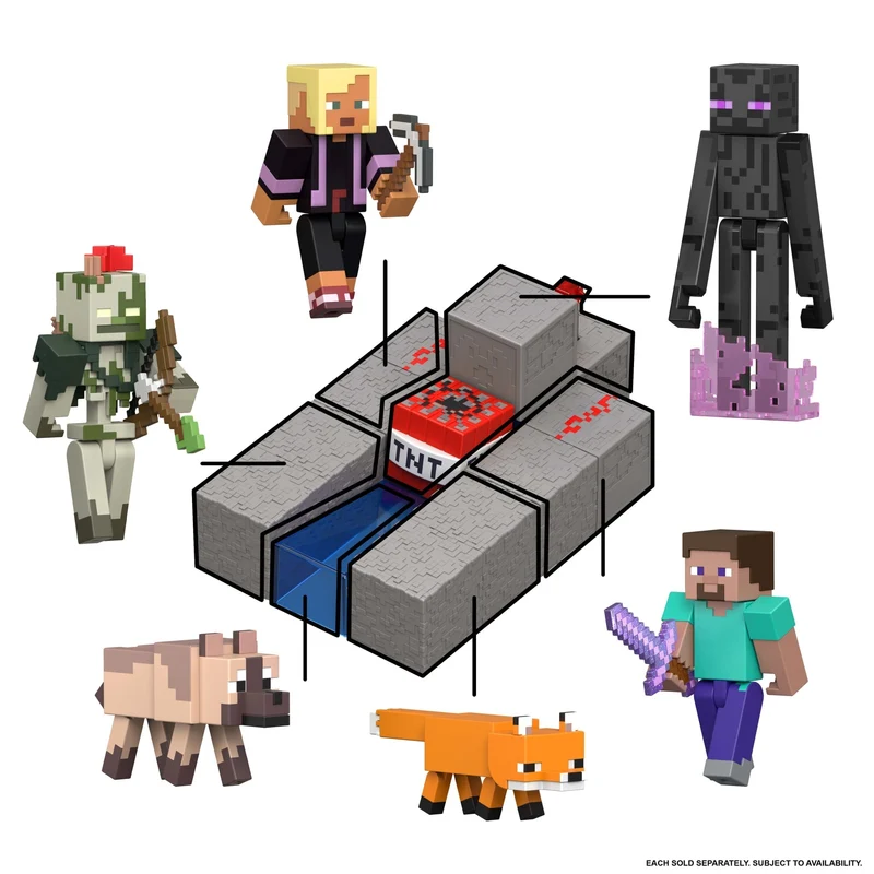 Minecraft Enderman Action Figure with Accessory and Redstone Building Piece