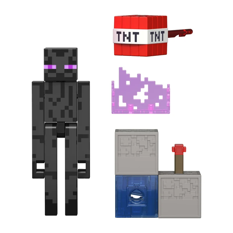 Minecraft Enderman Action Figure with Accessory and Redstone Building Piece