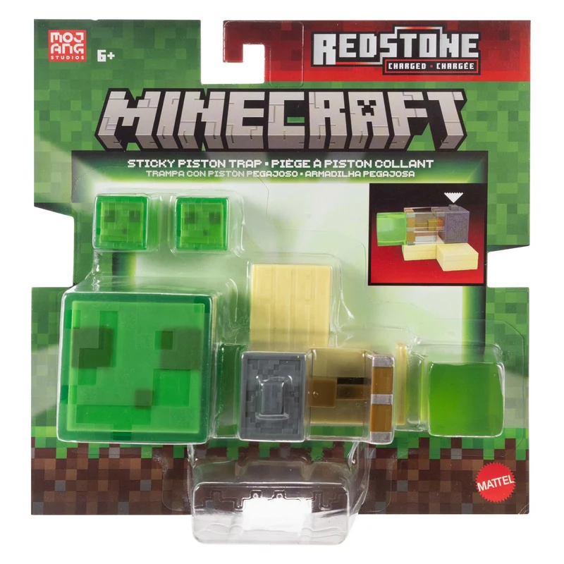 Minecraft Redstone Charged Sticky Piston Trap Playset with Action Figure