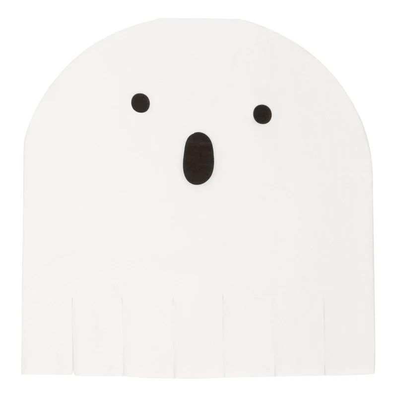 Groovy Halloween Large Ghost Shaped Lunch Napkins, 16 Count
