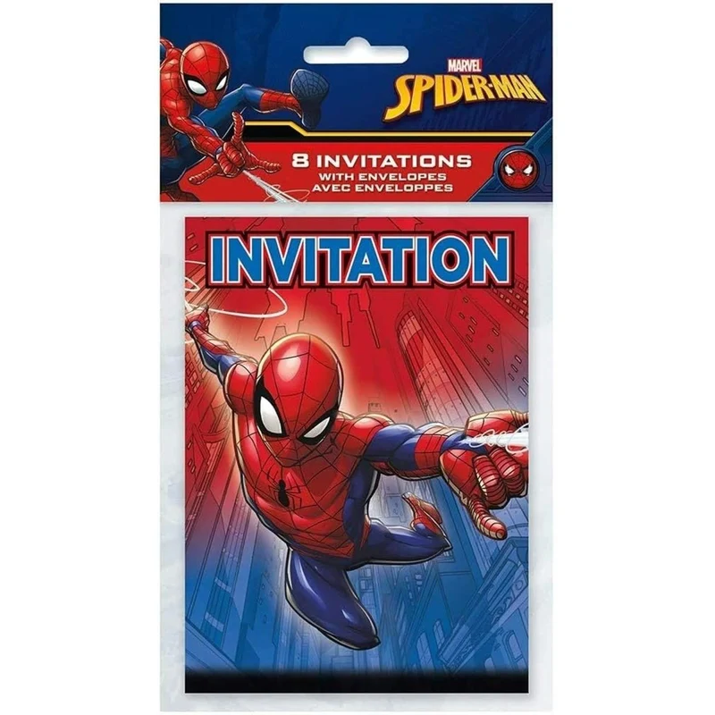 Spider-Man Birthday Invitations, Marvel, 8 Count
