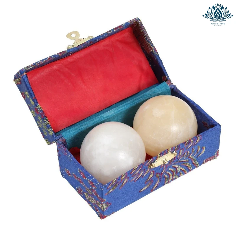 Boules chinoises en marbre rose