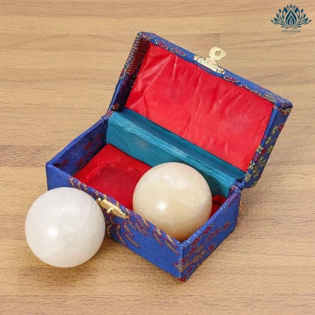 Boules chinoises en marbre rose