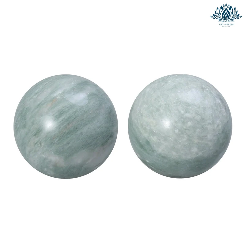 Boules chinoises en marbre gris