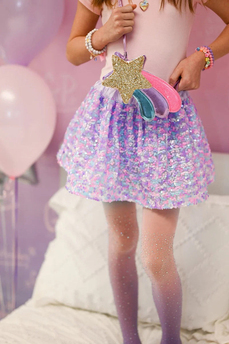 Purple Party Sequins Skirt for Kids Size 4-6 Dress Up