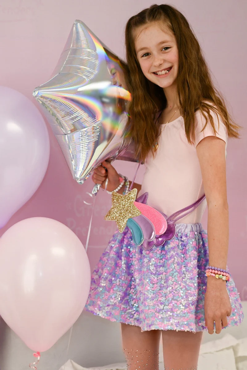 Purple Party Sequins Skirt for Kids Size 4-6 Dress Up