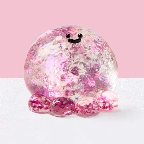 SqueezeSquad Taba Deluxe Premium Silicone Squishy Fidget Toy - Fuchsia Octopus