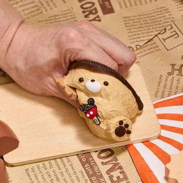 SqueezeSquad Taba Deluxe Premium Silicone Squishy Fidget Toy - Brown Hatted Bear