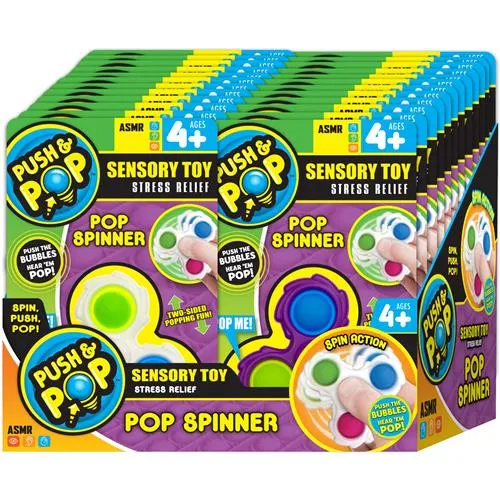 Push and Pop Spinner Sensory Toy Stress Relief Fidget Spinner