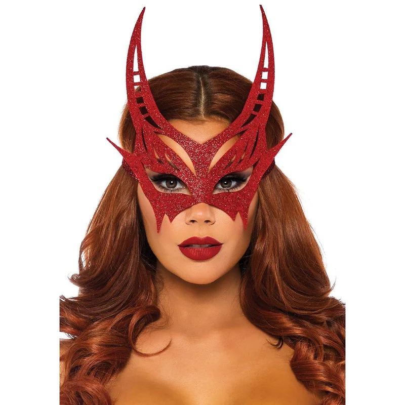Red glitter devil mask