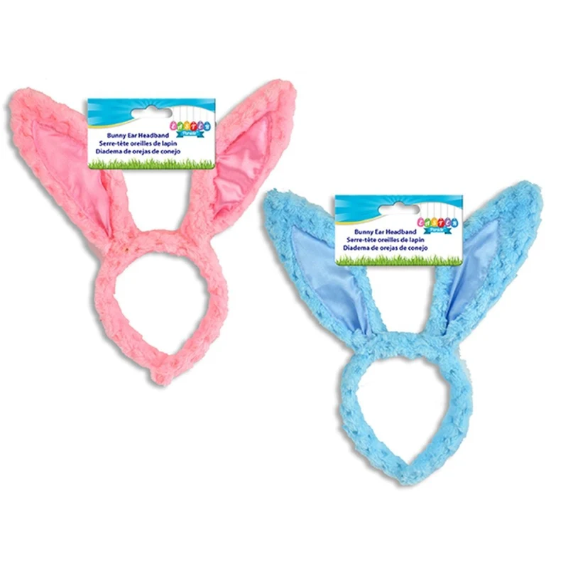 Soft Plaid Plush Easter Bunny Ears Headband, 10.25 Inches, Assortment, 1 Count
