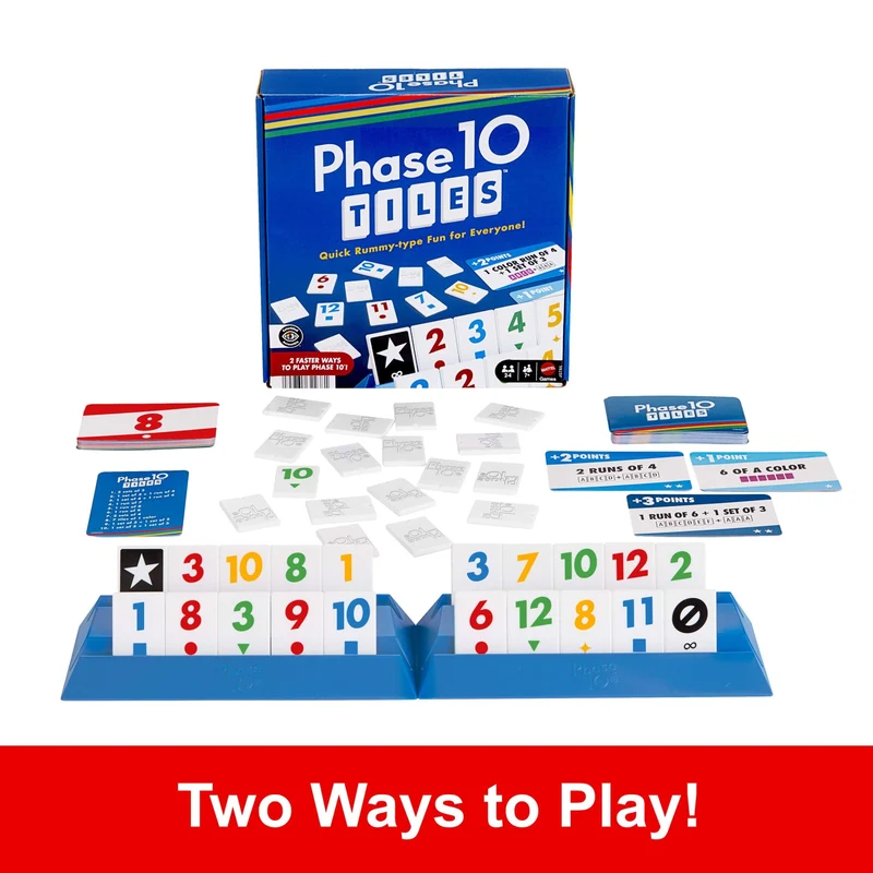 Phase 10 Tiles Strategic Family Board Game For 2-6 Players