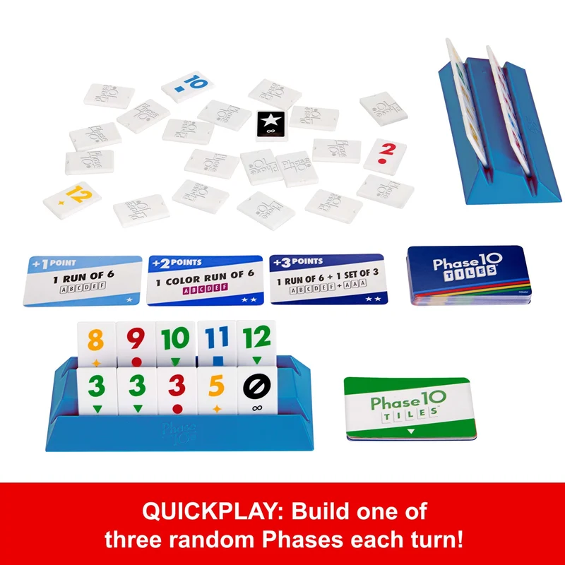 Phase 10 Tiles Strategic Family Board Game For 2-6 Players