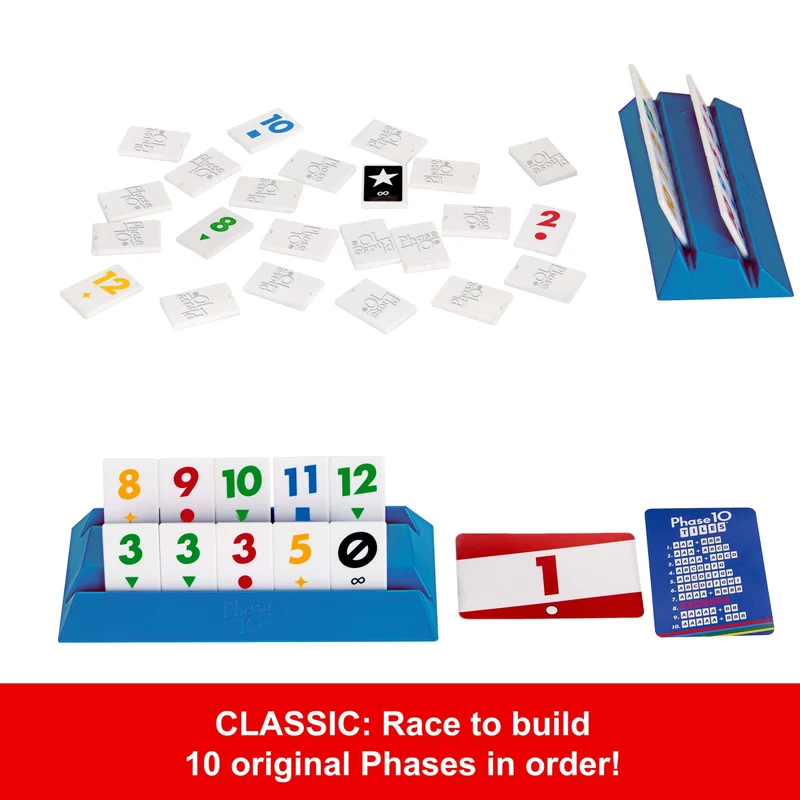 Phase 10 Tiles Strategic Family Board Game For 2-6 Players