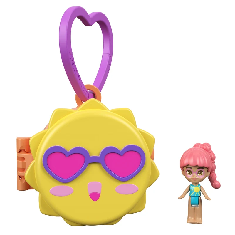 Polly Pocket Micro Keychain Compact Playset with Mini Doll Figure